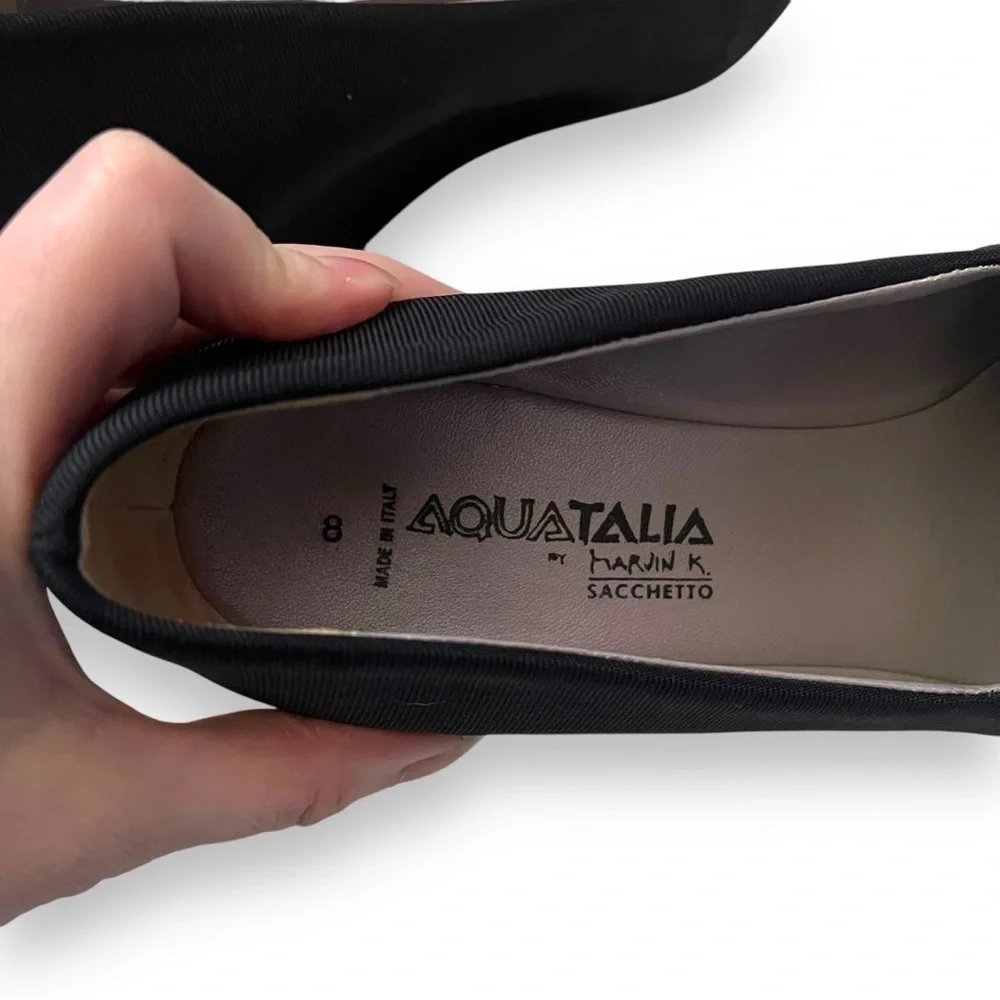 Aquatalia Black Wedge Shoes Size 8 Closed Toe Professional Business